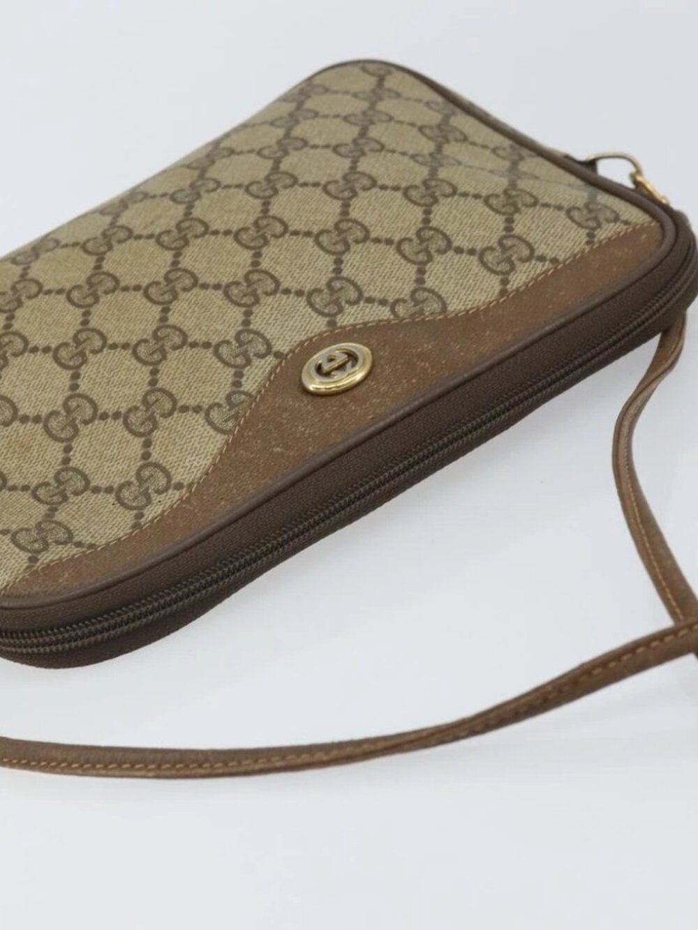 GUCCI GG Supreme Shoulder Bag PVC Beige Gold 56 02 068 Auth - Picture 11 of 15
